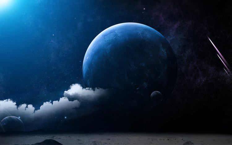 облака, планета, луна, поверхность, planets, moon view terra, clouds, planet, the moon, surface