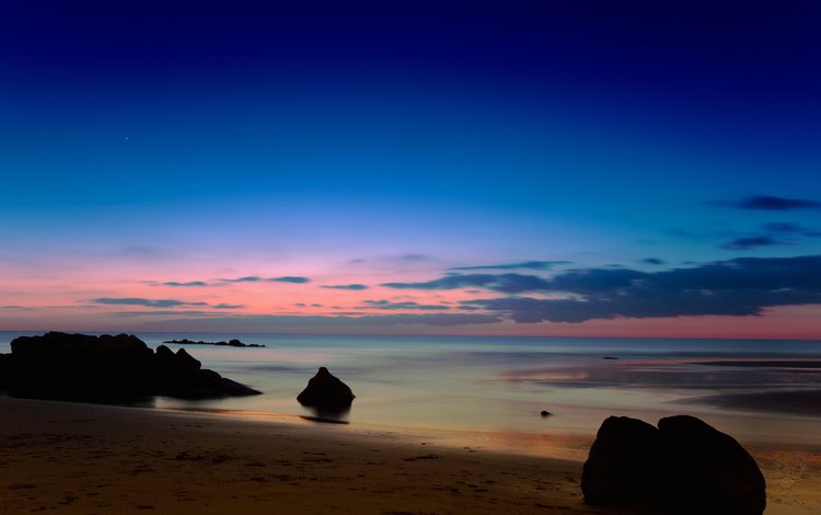 камни, берег, закат, пляж, stones, shore, sunset, beach