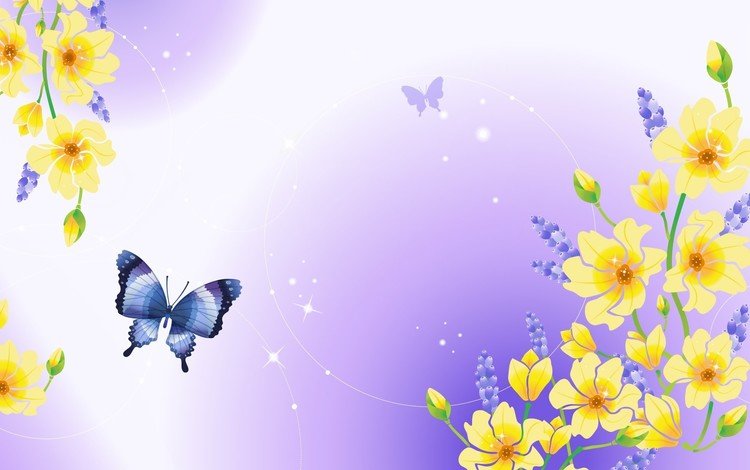 цветы, фон, бабочка, весна, flowers, background, butterfly, spring
