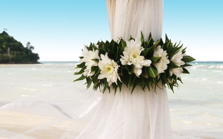 цветы, берег, океан, свадьба, занавеска, событие, flowers, shore, the ocean, wedding, curtain, event