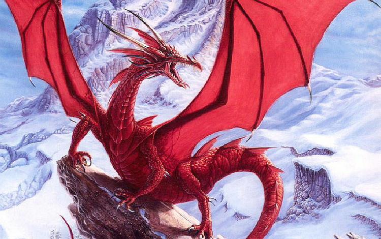 горы, снег, дракон, mountains, snow, dragon