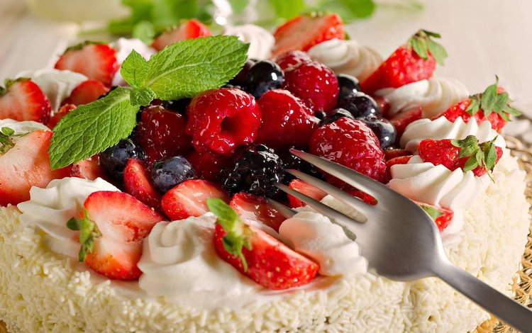 мята, десерт, малина, ежевика, еда, крем, клубника, ягоды, черника, сладкое, торт, mint, dessert, raspberry, blackberry, food, cream, strawberry, berries, blueberries, sweet, cake