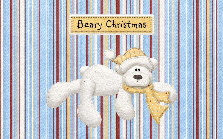 полосы, рисунок, медведь, рождество, открытка, beary christmas, strip, figure, bear, christmas, postcard