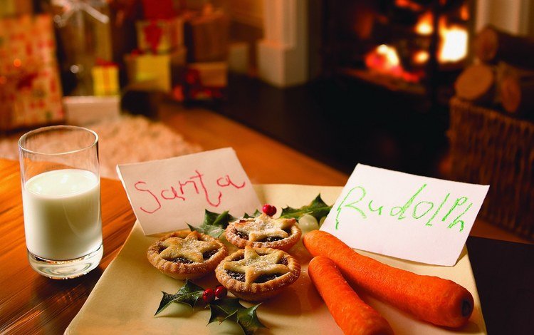 новый год, рождество, молоко, печенье, морковка, угощения, new year, christmas, milk, cookies, carrot, treats