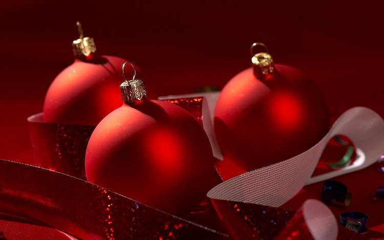 новый год, шары, красные, праздник, рождество, красный фон, новогодние шары, new year, balls, red, holiday, christmas, red background, christmas balls