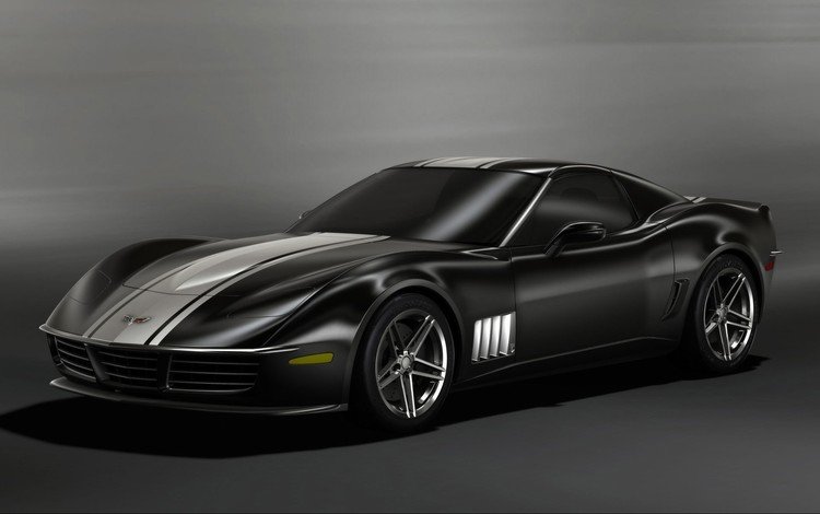 черный, концепт, corvette 3r, шевроле, black, the concept, chevrolet