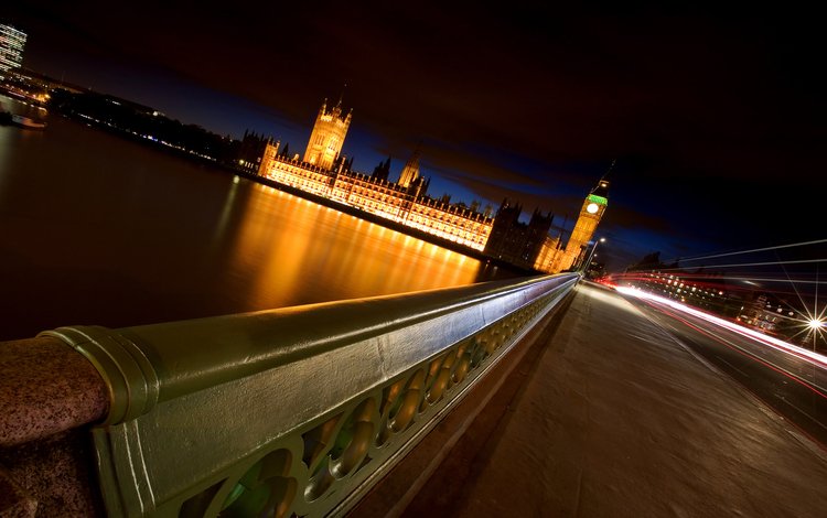 ночь, биг-бен, огни, вестминстер, мост, река темза, вестминстерский мост, лондон, город, башня, мегаполис, сумерки, night, big ben, lights, westminster, bridge, london, the city, tower, megapolis, twilight