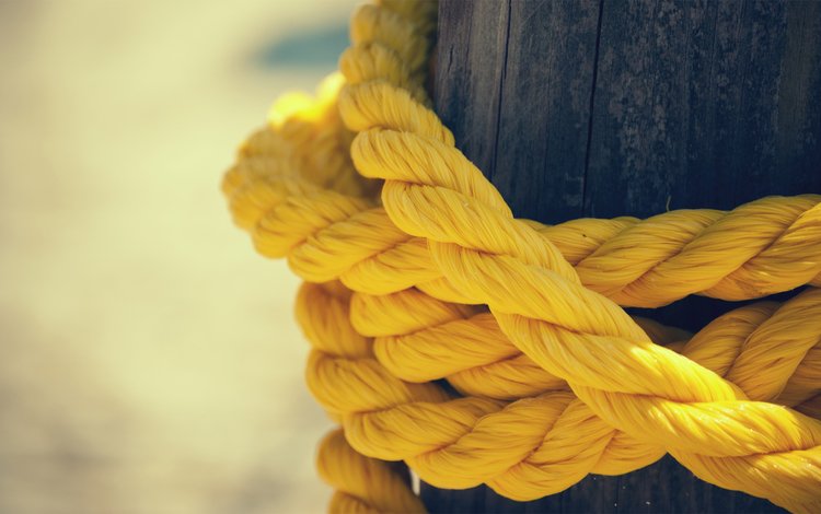 желтый, веревка, канат, столб, нитки, yellow, rope, post, thread