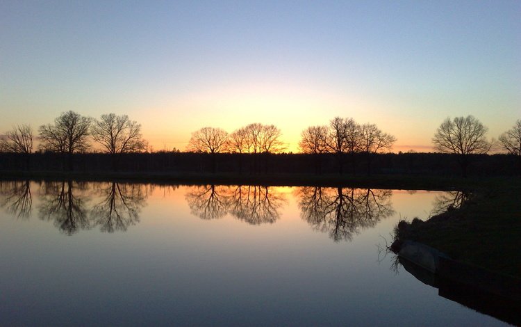 озеро, природа, закат, отражение, lake, nature, sunset, reflection