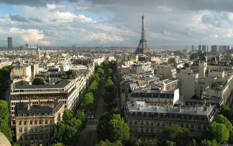 вид, париж, эйфелева башня, view, paris, eiffel tower