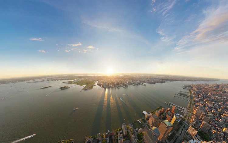 свет, утро, вид сверху, нью-йорк, light, morning, the view from the top, new york