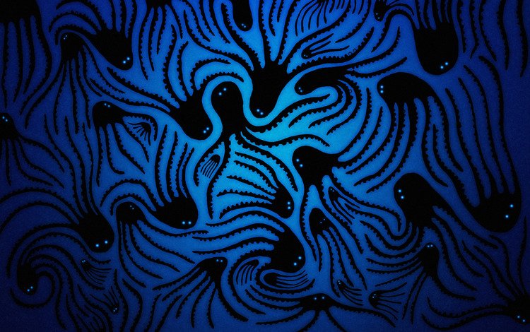 арт, рисунок, осьминог, владстудио, синий фон, осьминоги, art, figure, octopus, vladstudio, blue background