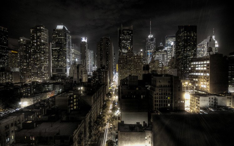 ночь, архитектура, огни, здания, города, новый, йорк, вид сверху, город, небоскребы, мегаполис, нью-йорк, night, architecture, lights, building, new, city, york, the view from the top, the city, skyscrapers, megapolis, new york