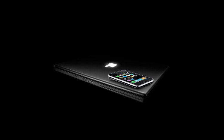 фон, черный, телефон, ноутбук, ifon, эппл, background, black, phone, laptop, apple