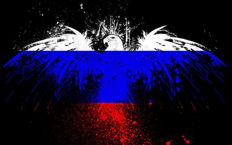 брызги, краска, орел, флаг рф, squirt, paint, eagle, the flag of the russian federation