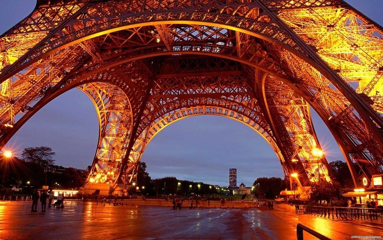 ночь, париж, франция, эйфелева башня, night, paris, france, eiffel tower