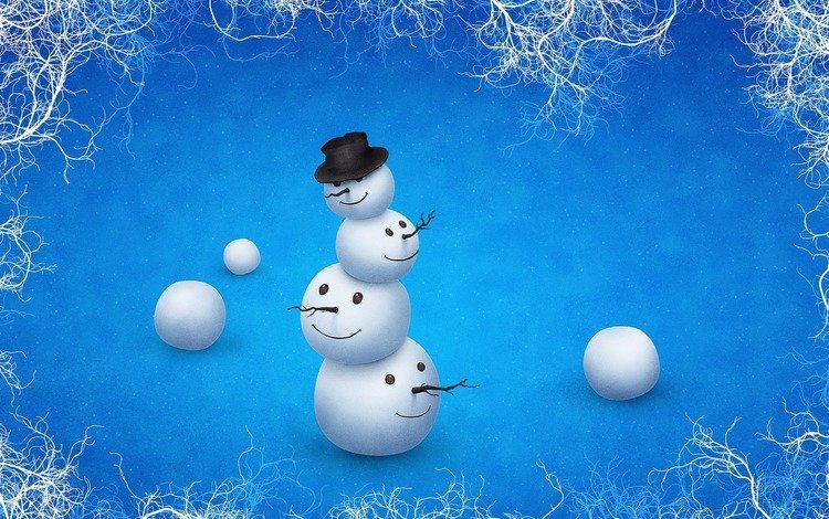 зима, снеговик, головы, шляпа, прикол, неправильный, winter, snowman, head, hat, the trick, wrong