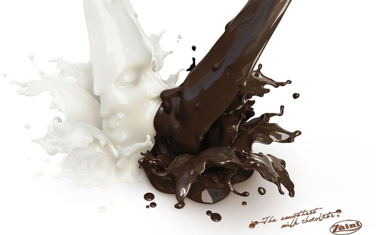 обои, черный, белый, лица, шоколад, молоко, поцелуй, wallpaper, black, white, face, chocolate, milk, kiss