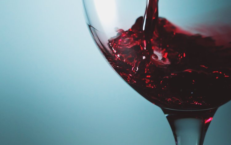 голубой, бокал, вино, вино красное, blue, glass, wine, wine red