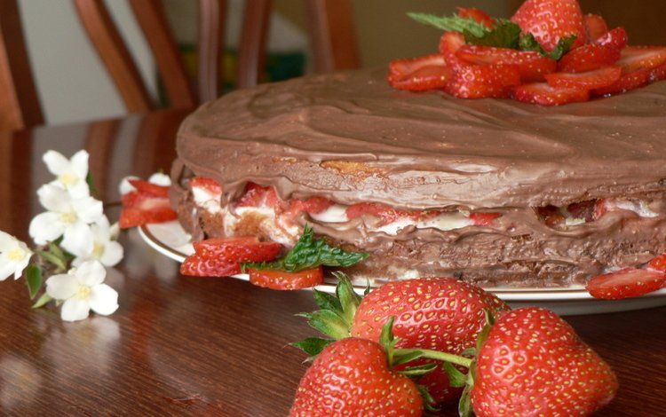 еда, клубника, торт, food, strawberry, cake