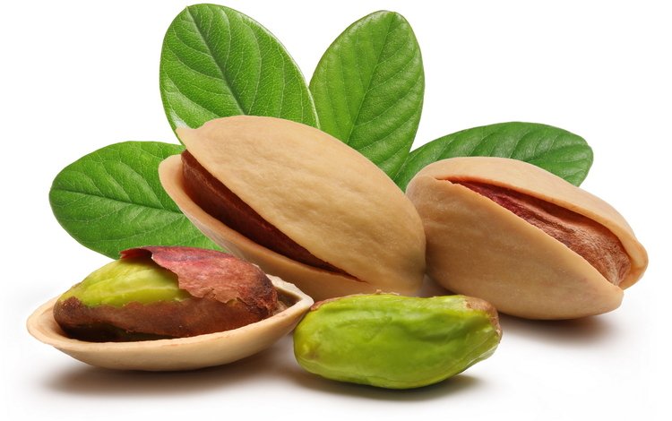 орехи, листочки, фисташки, nuts, leaves, pistachios
