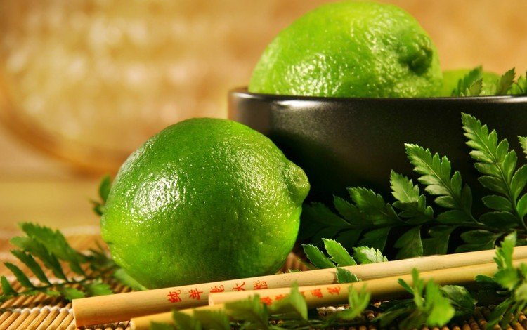 зелёный, лимон, фрукт, лайм, green, lemon, fruit, lime