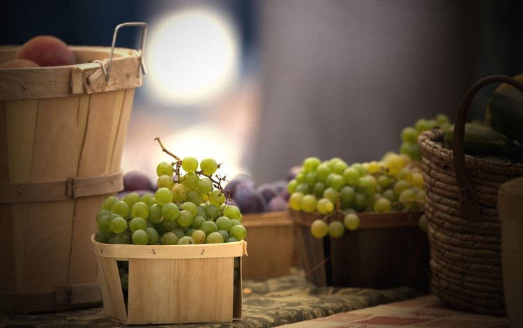 виноград, еда, корзина, grapes, food, basket