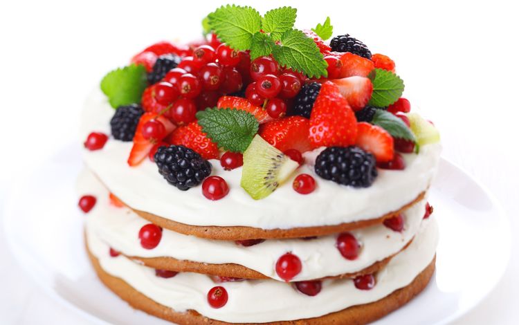 клубника, ягоды, киви, ежевика, смородина, тортик, strawberry, berries, kiwi, blackberry, currants, cake