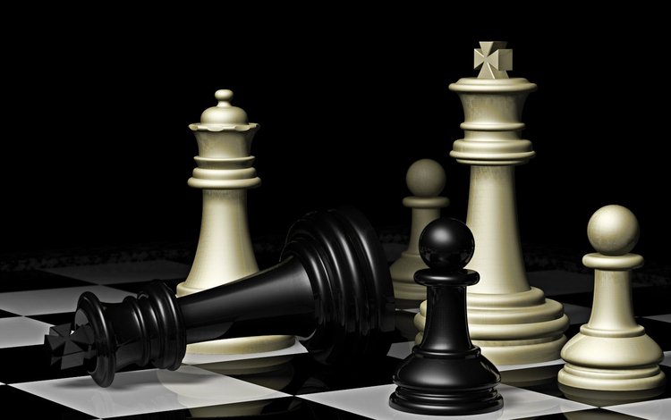 шахматы, чёрно-белые, пешки, chess, black and white, pawns