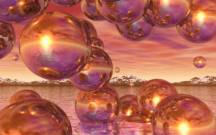 шары, пузыри, шарики, сфера, 3d графика, balls, bubbles, sphere, 3d graphics
