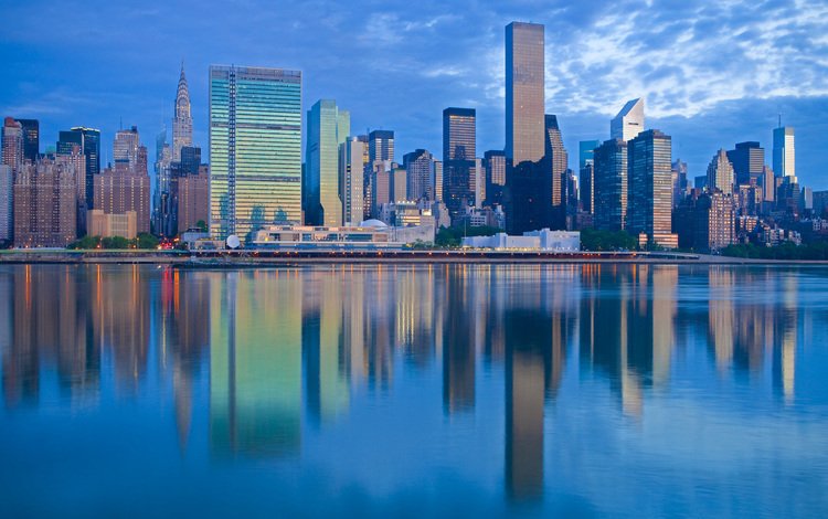 отражение, город, небоскребы, сша, нью-йорк, reflection, the city, skyscrapers, usa, new york