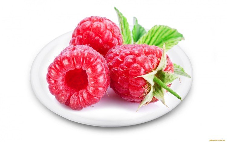 малина, красная, спелая, ягоды, тарелка, хвостики, raspberry, red, ripe, berries, plate, tails