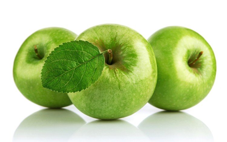 фрукты, яблоки, зеленые, белый фон, зеленые яблочки, fruit, apples, green, white background, green apples