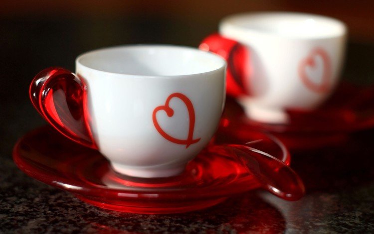 сердце, чашка, белая, красиво, красное, ложка, heart, cup, white, beautiful, red, spoon