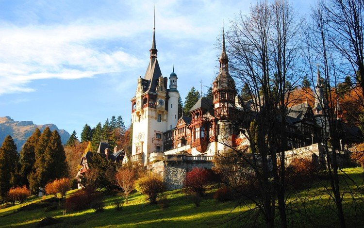 замок, осень, здание, румыния, просто красиво, castle, autumn, the building, romania, just beautiful