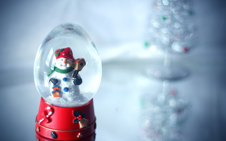 новый год, снеговик, стеклянный шар, сувенир, new year, snowman, glass globe, souvenir