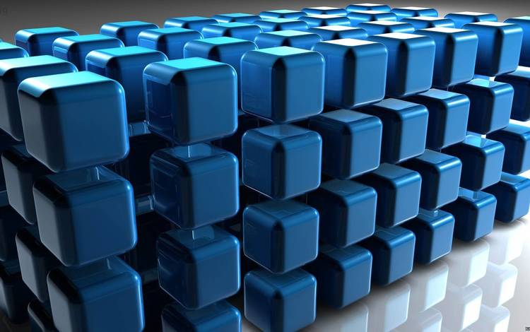 кубики, модель, квадраты, кубы, синие, 3д, cubes, model, squares, cuba, blue, 3d