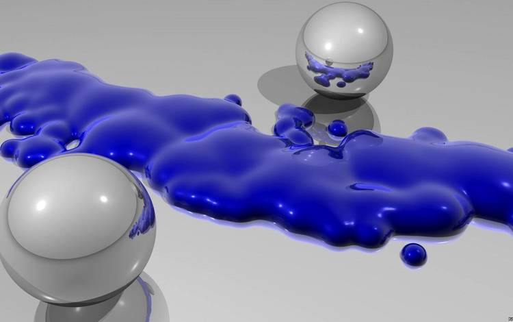 шары, два, плазма, шара, 3д, компьютерная графика, синяя жидкость, balls, two, plasma, ball, 3d, computer graphics, blue liquid