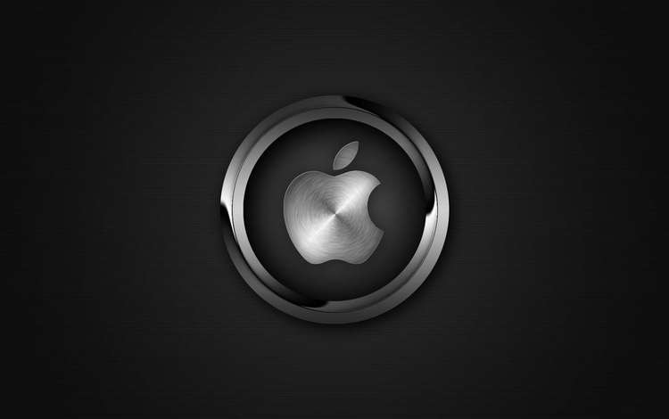 металл, фон, чёрно-белое, логотип, эппл, metal, background, black and white, logo, apple