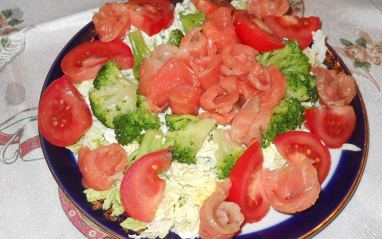 салат, сёмга, salad, salmon