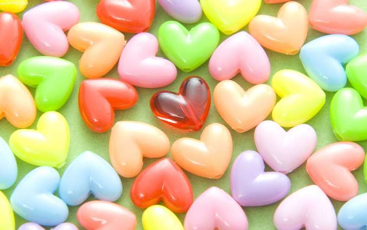 макро, фон, разноцветные, сердечки, бусинки, macro, background, colorful, hearts, beads