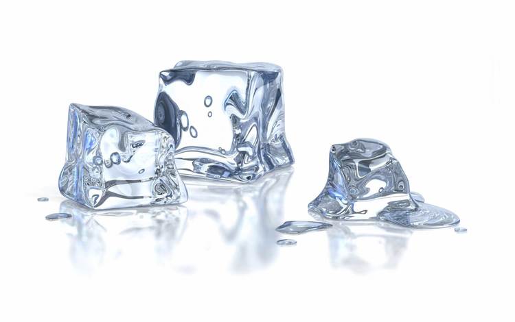 отражение, лёд, кубики, белый фон, 3д, reflection, ice, cubes, white background, 3d