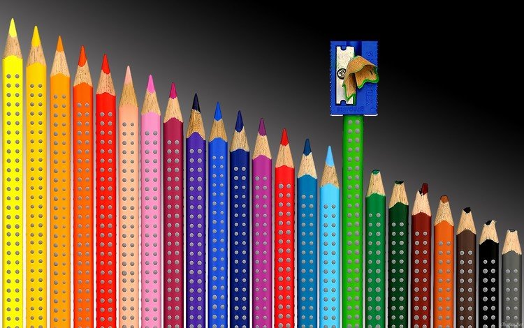 разноцветные, карандаши, цветные, канцелярия, точилка, colorful, pencils, colored, the office, sharpener