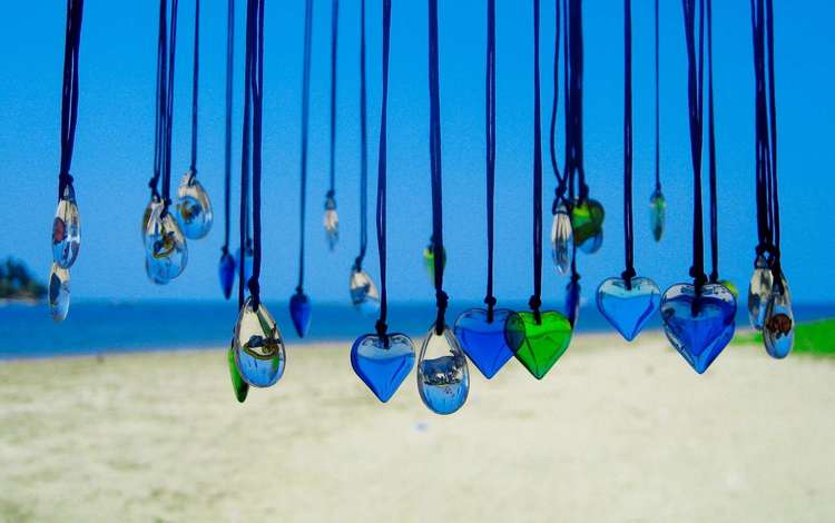 украшения, море, песок, пляж, сердце, океан, подвески, кулоны, decoration, sea, sand, beach, heart, the ocean, suspension, pendants