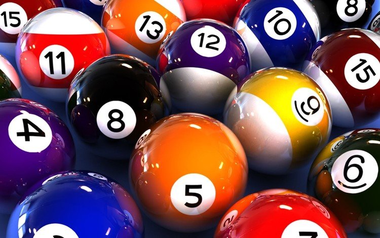шары, разноцветные, шарики, красочные, цифры, бильярд, бильярдные шары, balls, colorful, figures, billiards, billiard balls