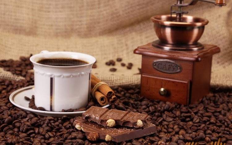 орехи, корица, зерна, кофе, чашка, кофейные, шоколад, сладкое, кофемолка, coffee grinder, nuts, cinnamon, grain, coffee, cup, chocolate, sweet