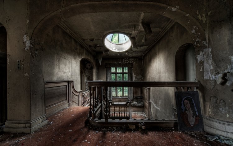 лестница, дом, окно, заброшенное, ladder, house, window, abandoned
