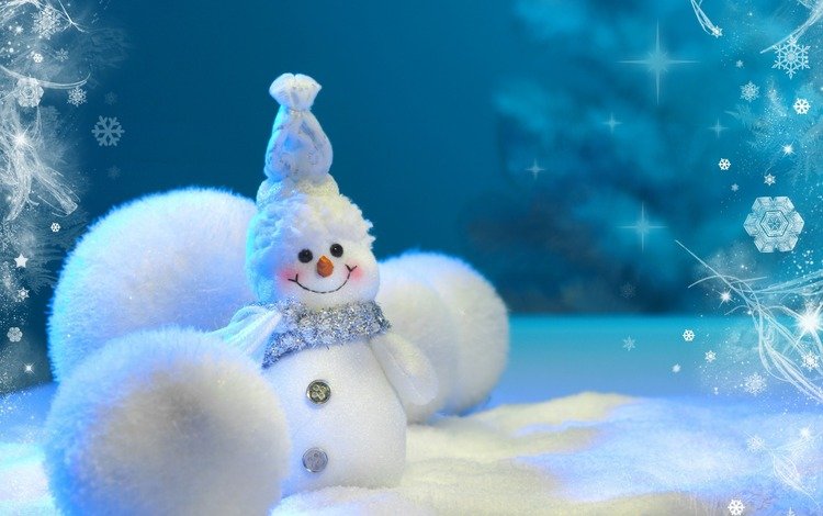 снег, пуговицы, новый год, зима, снежинки, улыбка, снеговик, шапка, шарф, snow, buttons, new year, winter, snowflakes, smile, snowman, hat, scarf