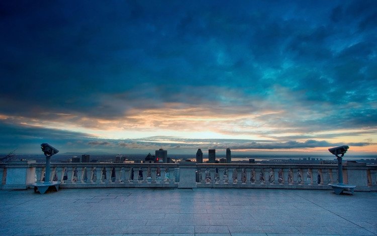 небо, закат, вид, панорама, город, the sky, sunset, view, panorama, the city