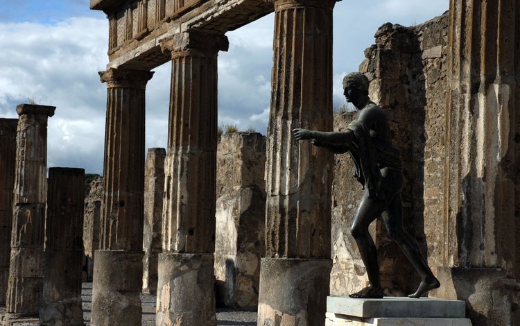 италия, колонны, italiya, помпеи, мертвый город, italy, columns, pompeii, dead city